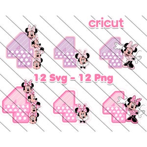 Minnie Maus Aufdruck, Minnie Aufdruck für Cricut, druckbare Minnie Maus Png, Clip Art, Bilddateien, 4.Geburtstag, Minnie Maus 4.Geburtstag