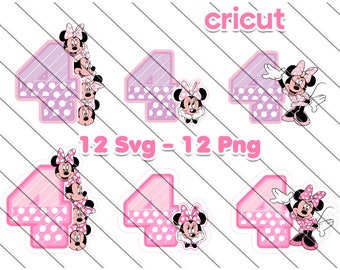 Minnie Mouse Svg, Minnie Svg For Cricut,  Printable Minnie Mouse Png, Clip Art, Image Files, 4th Birthday, Minnie Mouse 4th Birthday