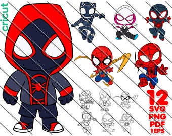 Spidey and his Amazing Friends Svg Bundle, Superhero , Spiderman Svg, Instant Download, Svg For Cricut,  Silhouette, Svg, Png, Pdf, Eps,