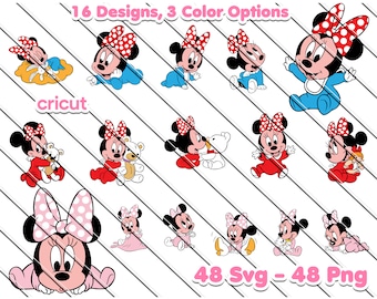 Bébé Minnie Mouse Svg, Svg bébé, Svg fête bébé Minnie, Svg pour Cricut, Svg anniversaire, clipart, fichiers image