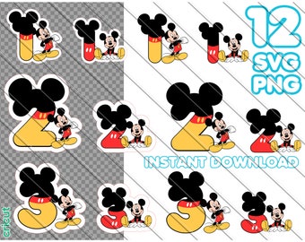 Mickey Mouse Birthday SVG: Cake & Cupcake Toppers (Instant Download)