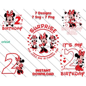 Red Minnie 2nd Birthday, Minnie Mouse Svg, Minnie Svg for Cricut ...