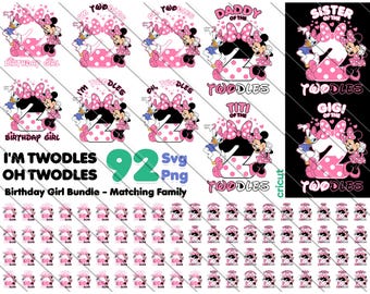 Minnie Mouse Twodles Birthday SVG PNG: Matching Family (Digital Download)
