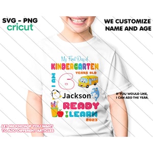 Personalized First Day of Kindergarten Svg, Custom Design, Svg, Png, Svg For Cricut