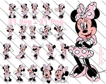 Minnie Mouse SVG PNG Clipart Bundle (Digital Download)