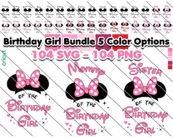 Minnie Mouse Birthday Girl SVG: Family Bundle, Minnie Ears (Digital Download)