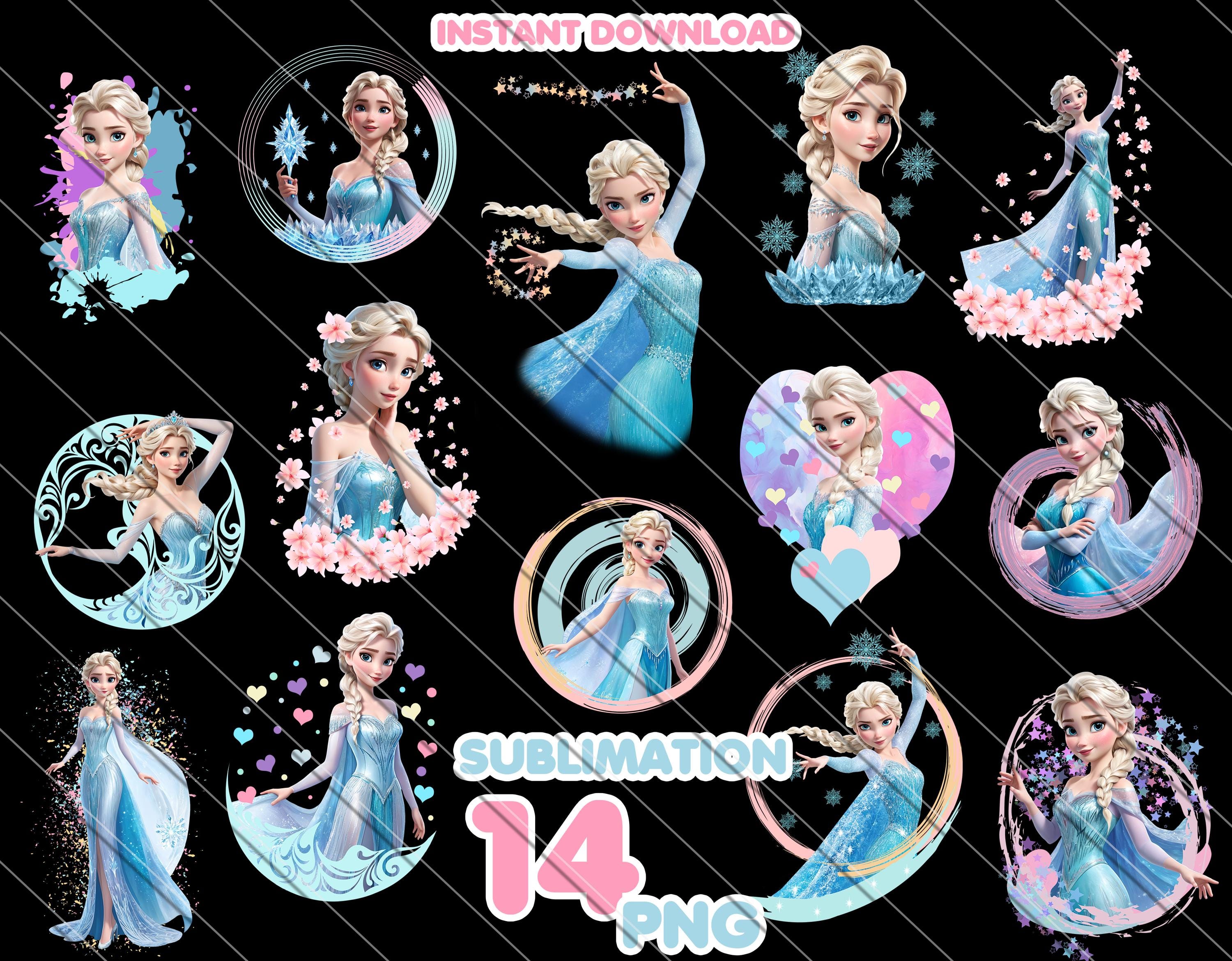 Elsa Princess Graphics Elsa Princess PNG Clipart: Winter Wonderland Sublimation Art (digital ...