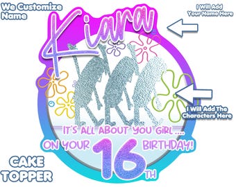 Personalized 16th Birthday Cake Topper:Custom All About You Girl, Boys Who Cry (Digital Download)