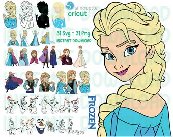 Frozen Svg, Frozen Svg Bundle, Elsa Svg, Anna Svg, SVG for Cricut, Princess svg, Olaf Svg, Cricut