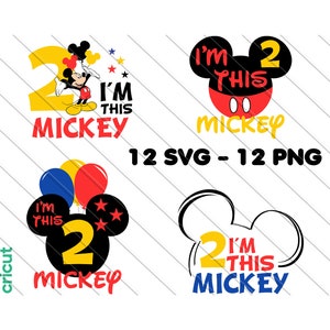Ich bin dies Micky Png, Micky Maus Svg, Geburtstag Svg, Micky mein 2. Geburtstag Svg, 2.Geburtstagsfeier, Mickey Clip Art, Bilddateien