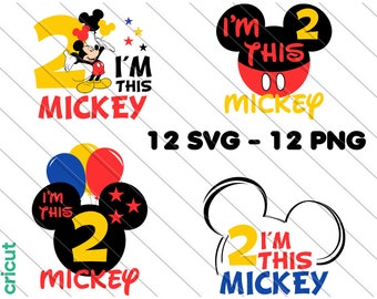 I'm this Mickey Svg, Png, Mickey Mouse Svg, Birthday Svg, Mickey My 2nd Birthday Svg, 2nd Birthday Party, Mickey Clip Art, Image Files