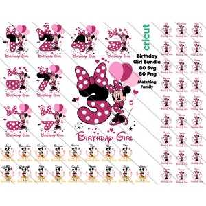 Minnie passende Familie, Geburtstagskind Familie svg, Minnie Maus Zahlen svg, Png, Minnie Maus Png, Familien Bundle Geburtstagskind,