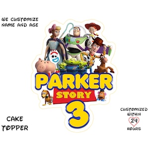 Toy Story Cake Topper, Personalizowany Topper na Tort, Wydrukuj w Domu