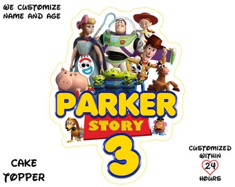 Personalized Toy Story Cake Topper: Custom Birthday PNG (Digital Download)