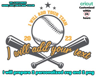 Personalisierte Baseball-Team SVG: Benutzerdefinierte Name & Farben (Digitaler Download)