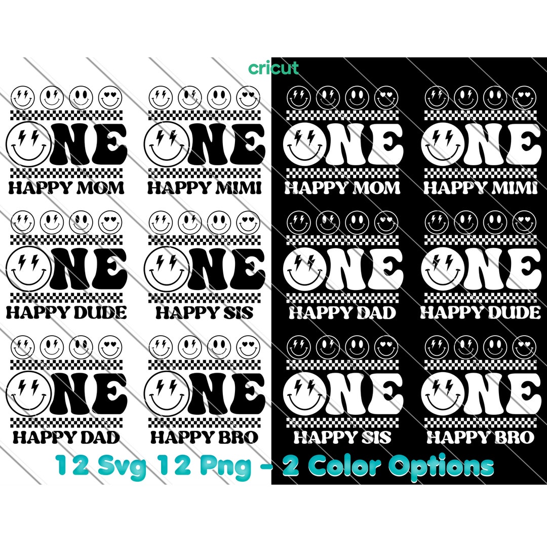 One Happy Dude Matching Birthday Svg,png, 1st Birthday, Smiley Face Svg ...