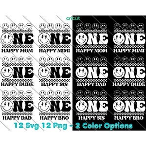 Um cara feliz combinando aniversário Svg,Png, primeiro aniversário, rosto sorridente Svg, roupa de aniversário, um cara feliz, aniversário de família, mamãe e eu