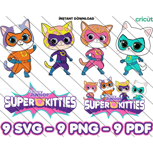 Super Kitties Logo, Svg, Png, SuperKitty Character, Super Kitties Svg, SuperKitty Birthday, Super Kitties T-Shirt Svg, Svg, Png, Pdf