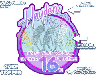 Personalized All About You Cake Topper: Custom Boys Who Cry 16. Birthday (Digital Download)