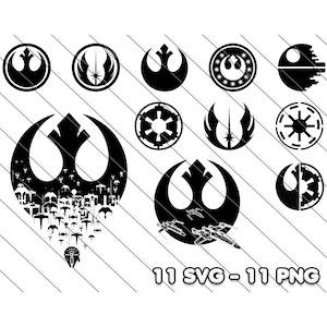 Star Wars Svg, Symbole Star Wars Loga Sojuszu Rebeliantów, Imperium Galaktyczne, Republika Galaktyczna. Svg dla Cricut