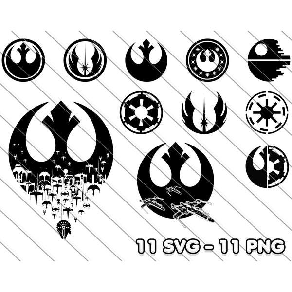 Star Wars Svg, Star Wars Symbols Logos Rebel Alliance, Galactic Empire, Galactic Republic. Svg For Cricut