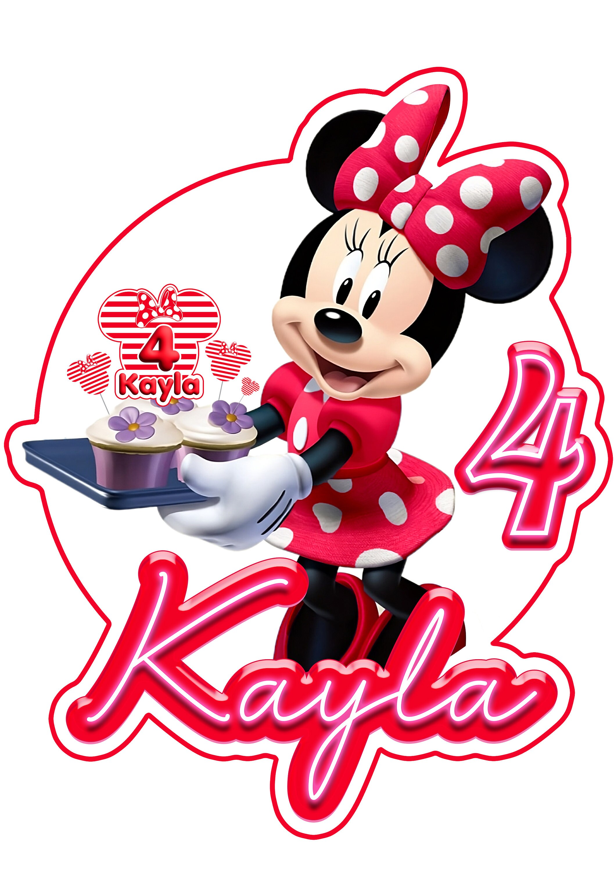 Printable PNG Minnie Mouse Birthday Personalized Digital - Etsy