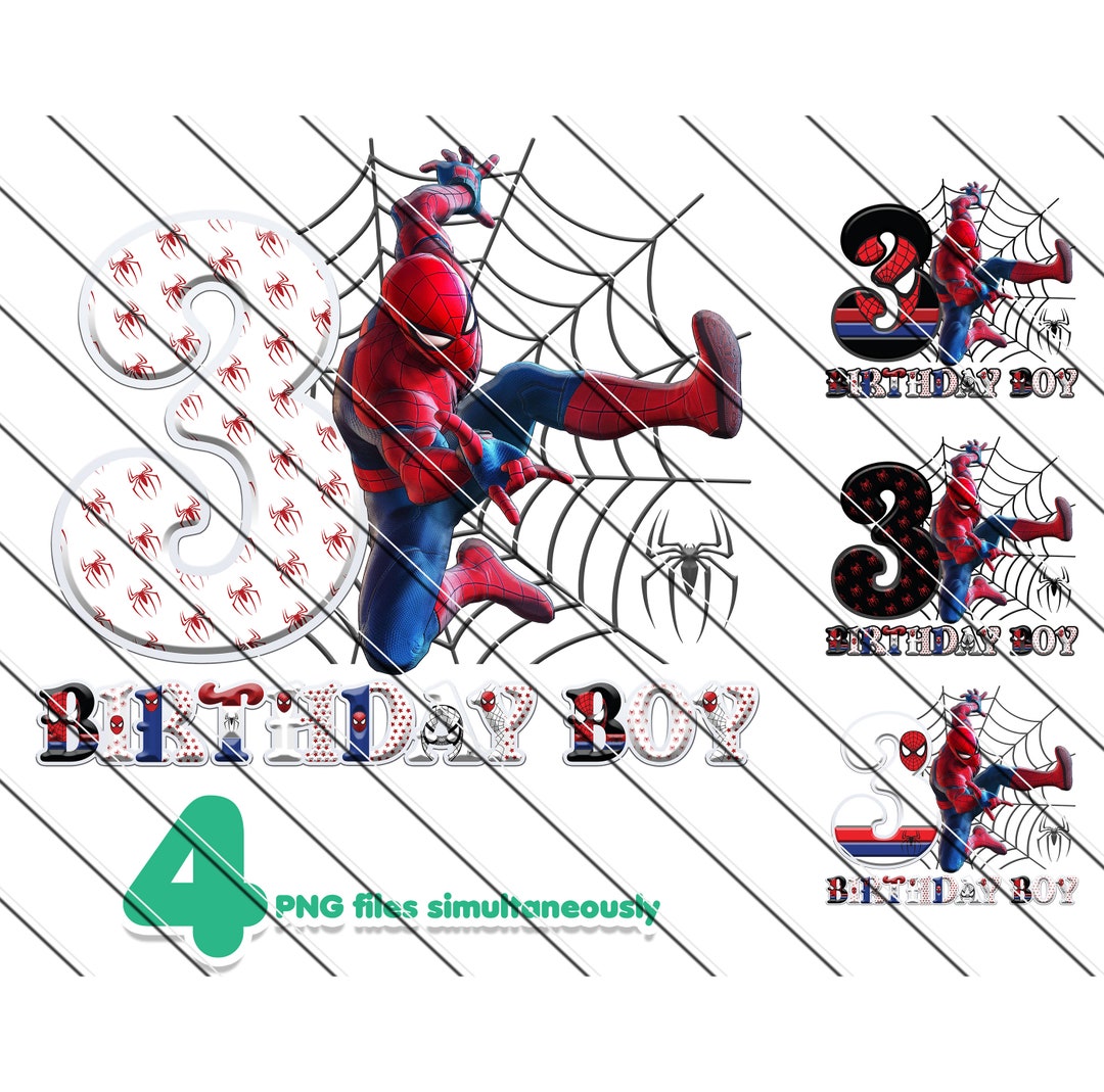 Spiderman 3rd Birthday Boy PNG, Happy Birthday Spiderman, Spiderman Png ...