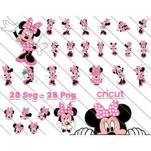 Minnie Mouse Svg, Minnie Mouse Svg Per Cricut, Minnie Mouse Png, Minnie Mouse Rosa