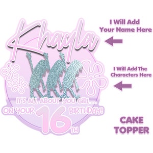 Customized Cake Topper, 16th Birthday, 16th Birthday Gift Personalized 16th Birthday, Personalized Sweet 16