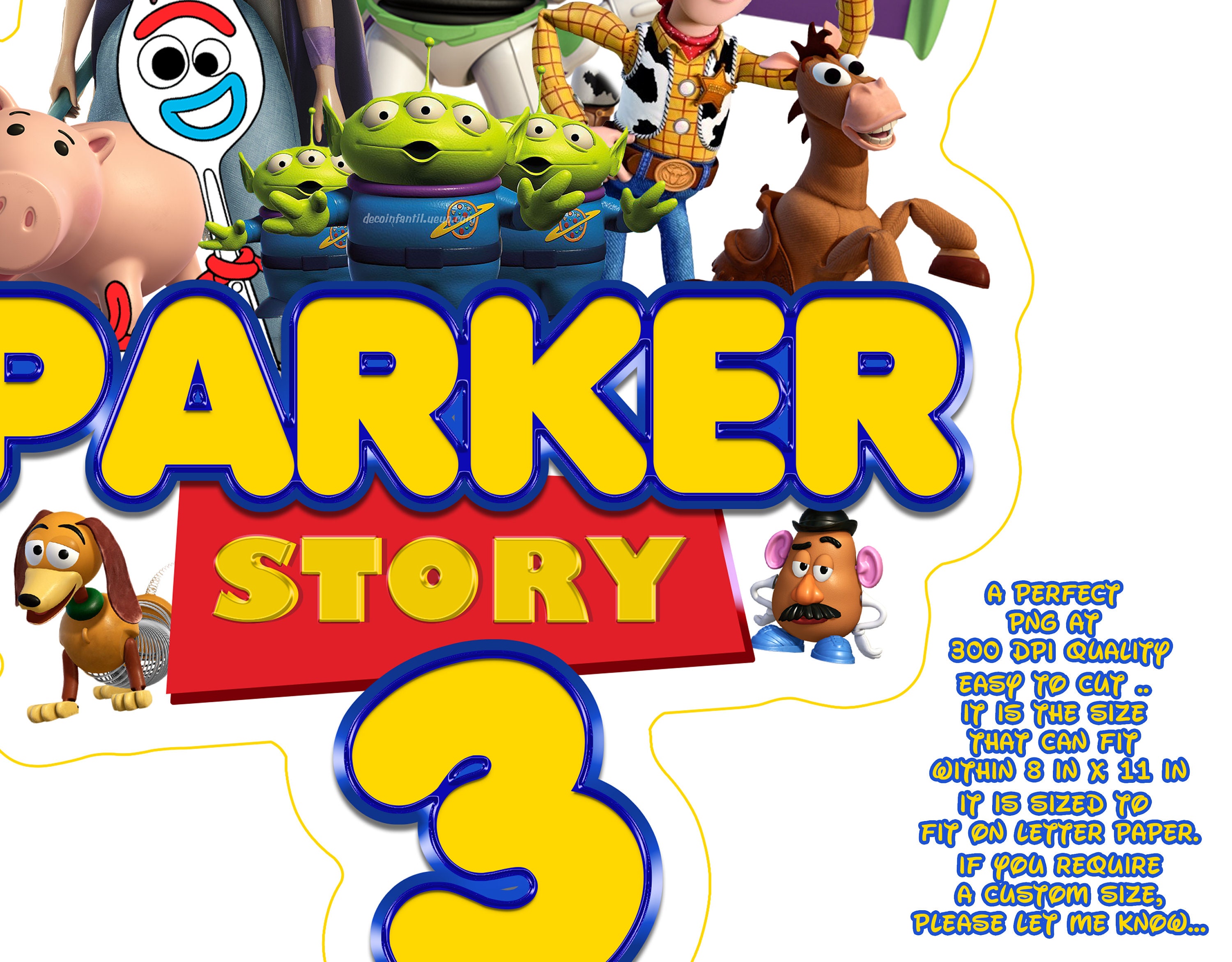 Toy Story Cake Topper Personalized Cake Topper Print at Home Etsy