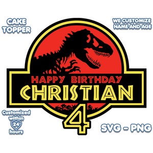 Custom Jurassic World Cake Topper, Personalised Printable Jurassic Park Backdrop Banner, Svg, Png, Svg For Cricut