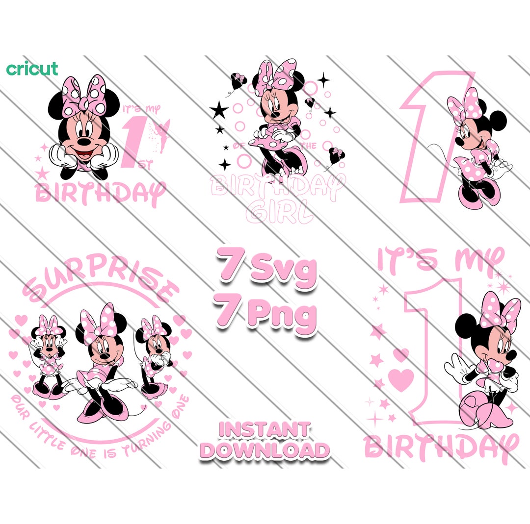 Minnie Mouse 1st Birthday, Minnie Mouse Svg, Minnie Cake Topper, Minnie
