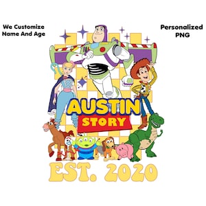 Personalisierte Toy Story Png, individuelles Design, Png, Familienurlaub Png, Familienausflug Png, Spielzeug Geburtstag Png, Toy Story, Toy Story Geburtstagsparty