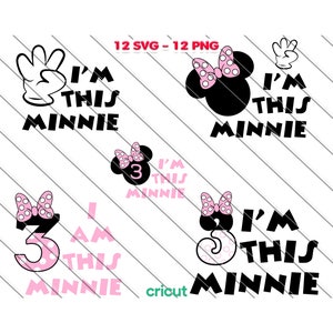 Ich bin das Minnie Geburtstagsstecker Geburtstagsstecker, Minnie Maus Anhänger, Geburtstagsstecker, Minnie Mein 3