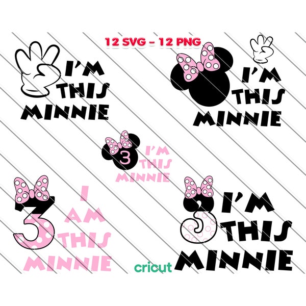 I'm this Minnie Svg, Png, Minnie Mouse Svg, Birthday Svg, Minnie My 3rd Birthday Svg, 3rd Birthday Party, Instant Download