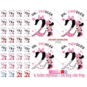 Oh Twodles SVG, Png, SVG pour Cricut, Minnie Clipart, SVG en couches, SVG imprimable, Png, Minnie SVG, téléchargement instantané, chemise fichiers SVG