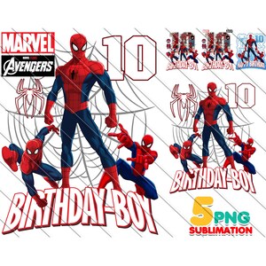 Spiderman 10.Geburtstagskind, Superheld 10.Geburtstag Spiderman Kunst, Spidey Cake Topper, Sofortiger Download, Party Kit, Kinder Spaß Dekor