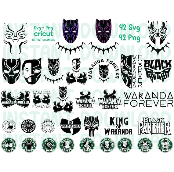 Black Panther Svg, Wakanda Forever Svg, Marvel Black Panther SVG, Wakanda Coffee Template, Clip Art, Image Files, Instant download