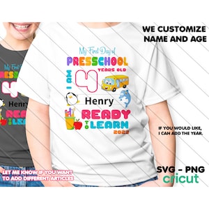 Personalized First Day of Preschool Svg, Custom Design, Svg, Png, Svg For Cricut
