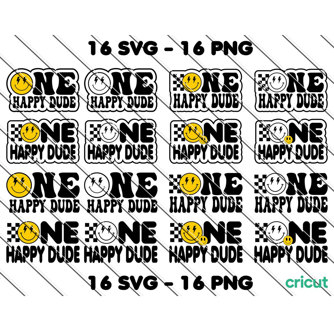 One Happy Dude Svg, Birthday Shirt Svg, Smiley Shirt, Toddler, First