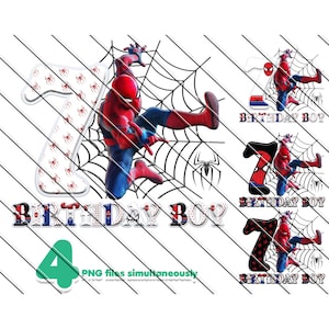Spiderman 7th Birthday Boy PNG: Instant Download