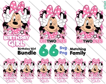 Oh Twodles Minnie Mouse SVG Bundle: 2nd Birthday Girl (Digital Download)