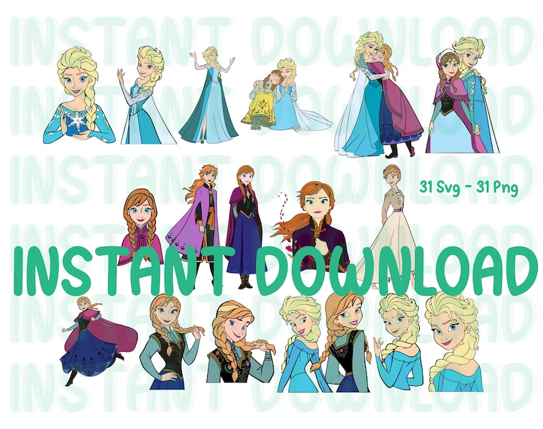 Frozen Svg Frozen Svg Bundle Elsa Svg Anna Svg SVG for - Etsy