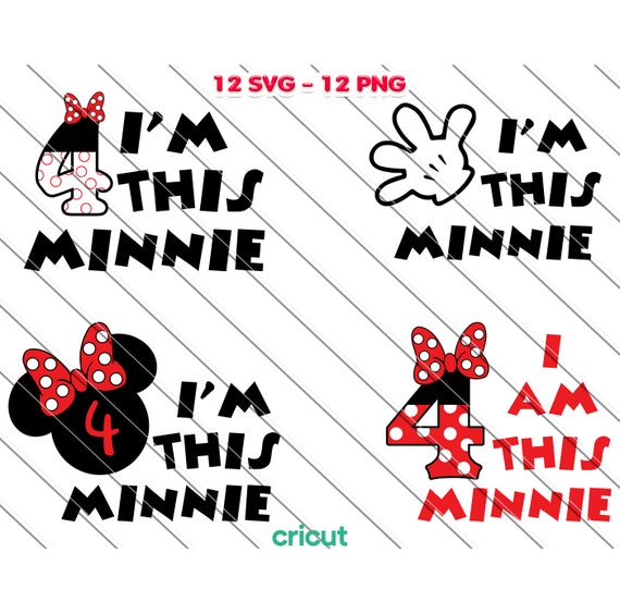 Minnie Mouse 4th Birthday SVG PNG: 