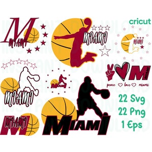 Miami Basketball Svg, arquivo de corte Basketball Svg, Miami Svg, Miami Svg, Basketball For Cricut, Basketball Svg, Png, Eps
