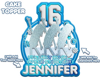 Personalized 16th Birthday Cake Topper: Custom PNG (Digital Download)