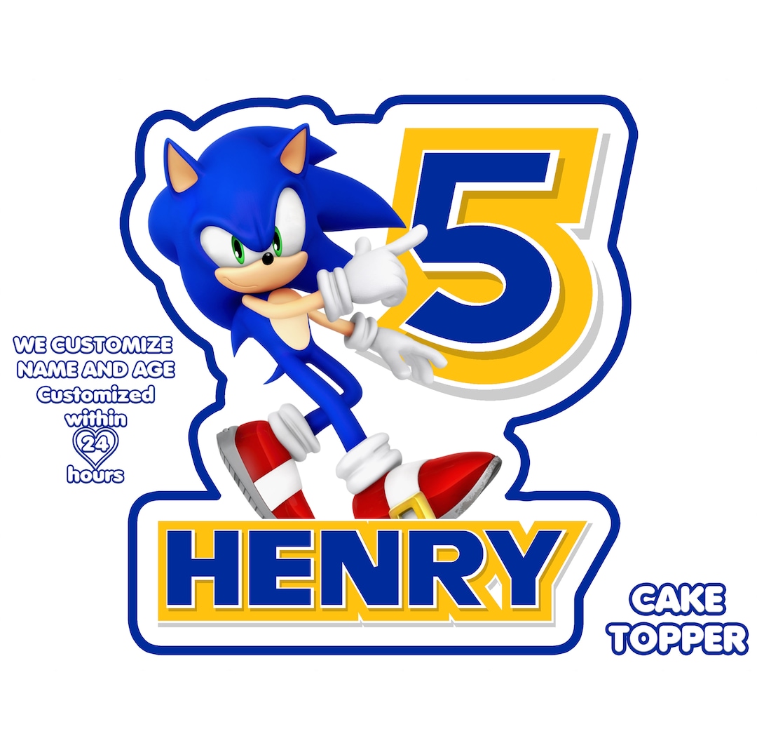 Sonic Personalized Cake Topper Sonic Cake Topper Printable Etsy Sonic Personalized Cake Topper Sonic Cake Topper Printable Etsy