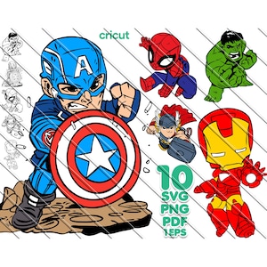 Supereroi bambini Svg, Spiderman Svg, Thor Svg, Iron Man Svg, Hulk Svg, Supereroe Svg, Capitan America Svg, Marvel Svg, Svg, Png, Pdf, Eps,
