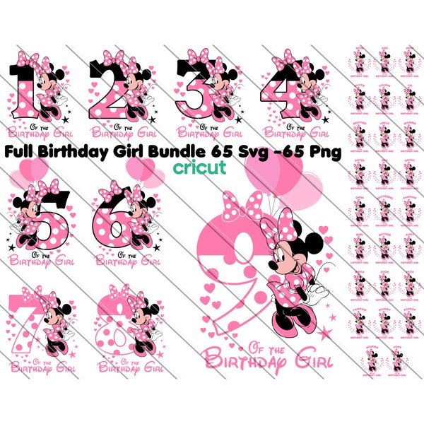 Minnie Mouse Svg, Birthday Girl Family Svg, Minnie Mouse Numbers Svg, Png, Minnie Mouse Png, Family Bundle Birthday Girl Svg, Png