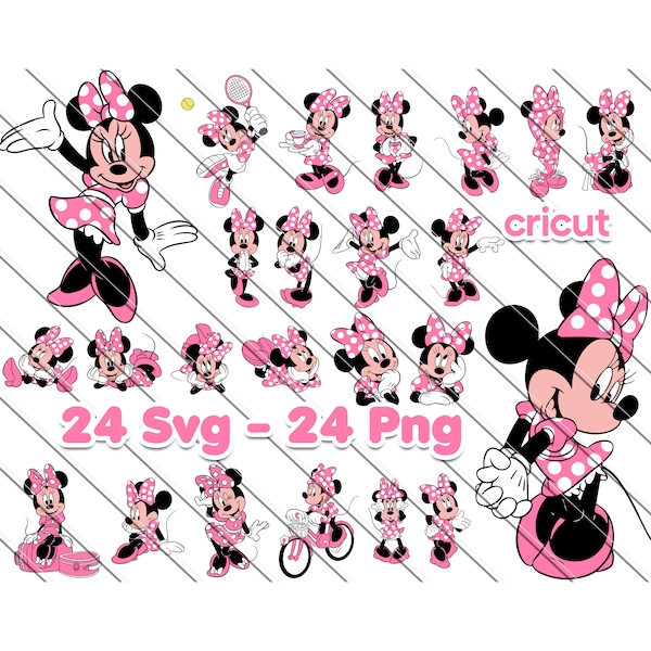 Pink Minnie Mouse Svg, Minnie Mouse For Cricut,  Minnie Mouse Png,Svg